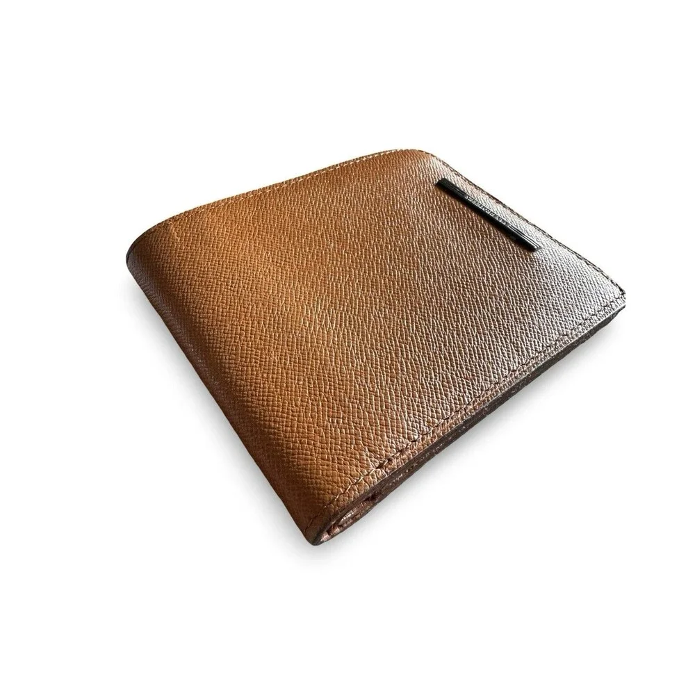 Van Brothers Carmel Brown Textured Bifold Wallet Excellent